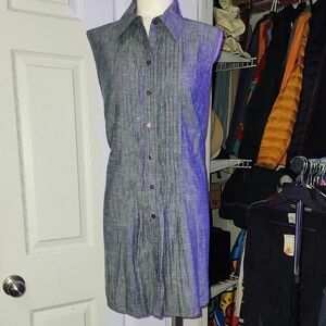 Sleeveless Gray Denim Dress